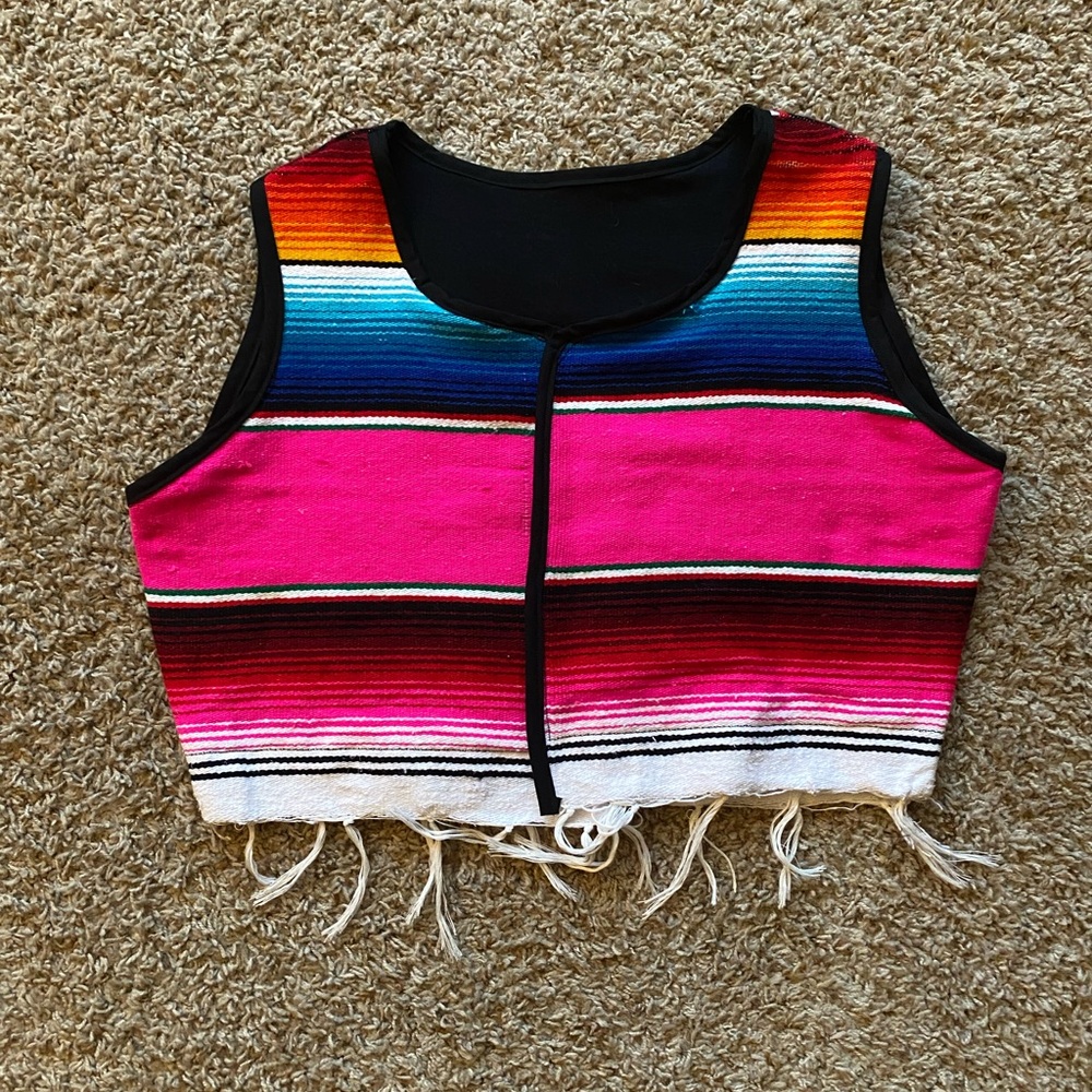 Handmade Striped Crop Vest